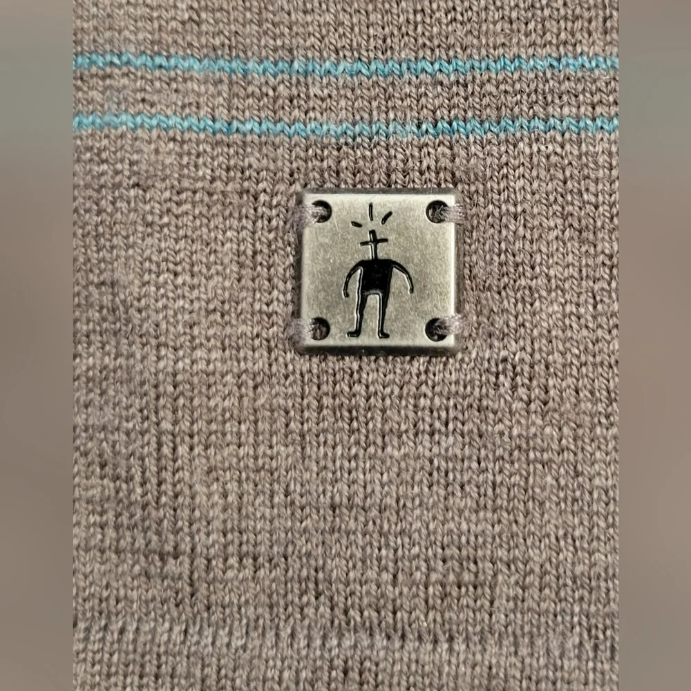 Smartwool Sulawesi Striped Merino Wool Blend Long Sleeve V-Neck Top, Women Small - Picture 12 of 13